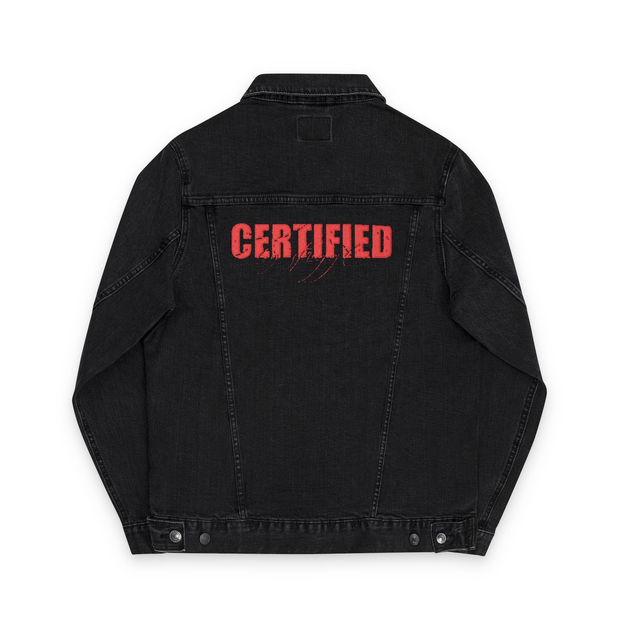 'Certified' Embroidered Denim Jacket